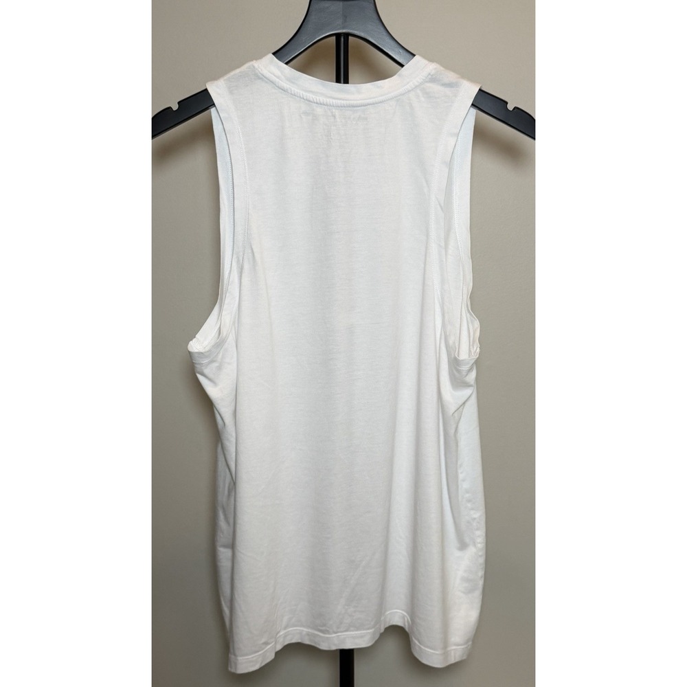 DKNY Sport Women's XL White Logo Crew Neck Sleeveless Knit Cotton Modal Tank - Picture 2 of 7